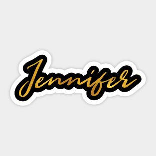 Jennifer Name Hand Lettering in Faux Gold Letters Sticker